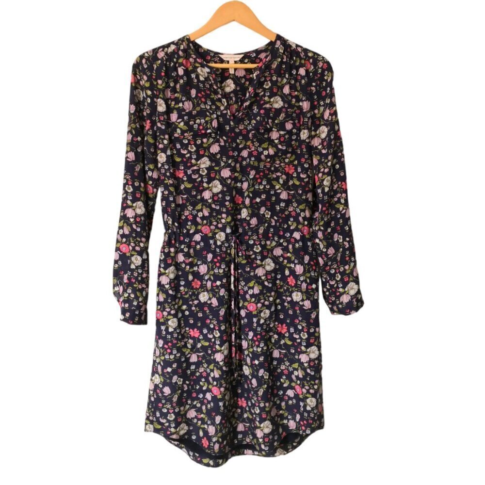 Rebecca Taylor 100% Silk Long Sleeve Floral Dress Size 0